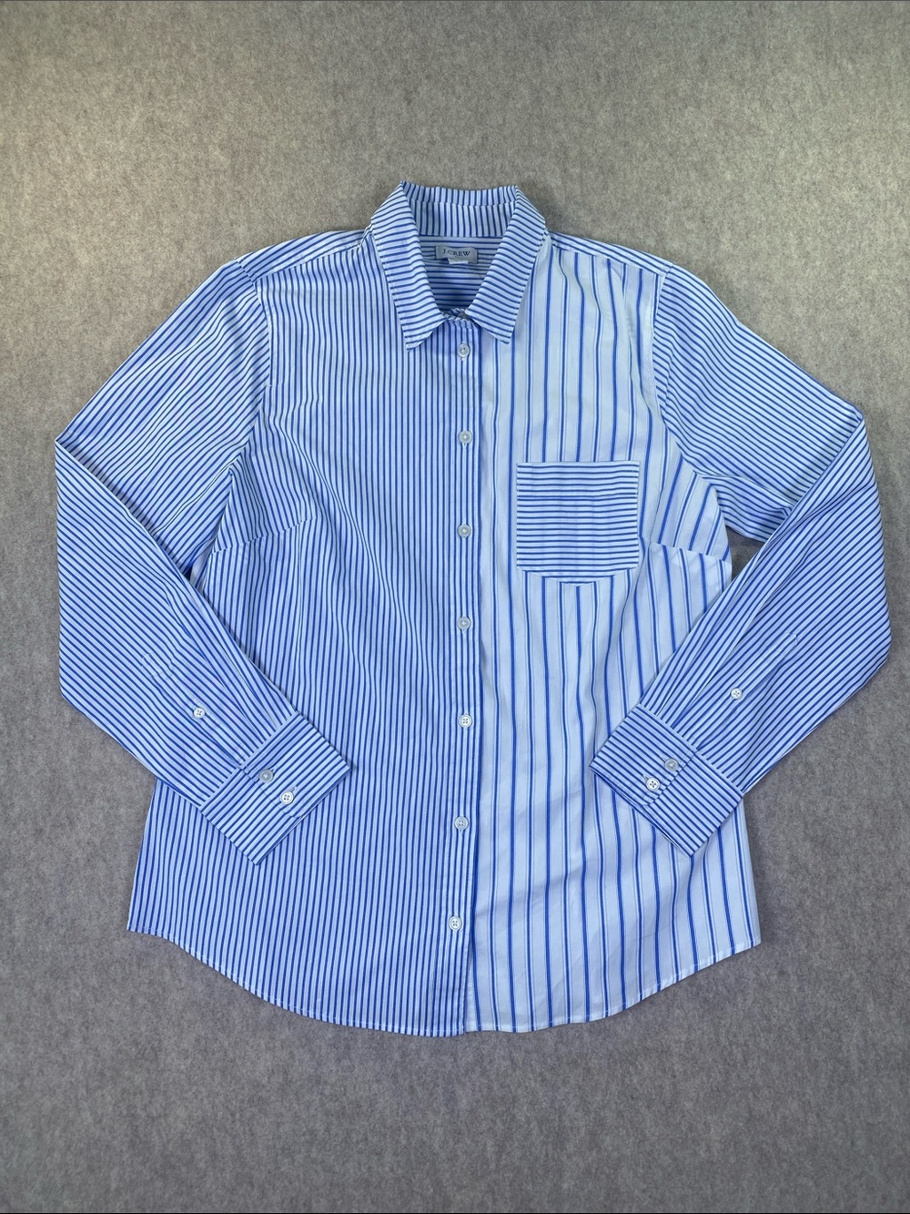 NWOT J Crew Blue Stripe Button-Up Shirt Size Medium